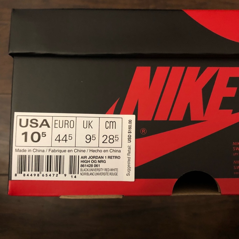 Jordan 1 homage to home ds size 10.5 - Picture 7 of 8